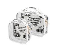 Never Have Too Many Monsters Black 2 Pack Clear Men Toiletry Bag TSA Approved Water-Resistant Travel Makeup Bag Airport Airline Compliant Bolsa de maquillaje