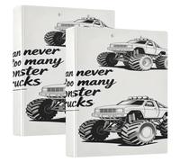 Never Have Too Many Monsters Black One and A Half Inch Notebook Binders Three Ringing with Pocket Cover 1/2 Pack Office Supplies 200 Sheets