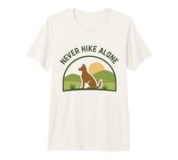 Never Hike Alone Dog Lover Hiking Trekking Camping Outdoors Premium T-Shirt