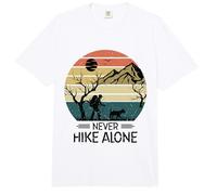 Never Hike Alone Dog Mountain Hiking Hiker Comfort Colors Adult Heavyweight T-Shirt