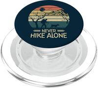 Never Hike Alone Dog Walking Hiking Mountains Hiker PopSockets PopGrip for MagSafe