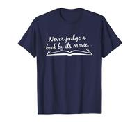 Never Judge A Book by It's Movie Shirt T-Shirt, Men, Navy Blue, 6X-Large