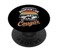 Never Killed A Mountain Lion But Choked A Cougar PopSockets Adhesive PopGrip
