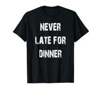 Never Late for Dinner Value Graphic T-Shirt, Men, Black, S
