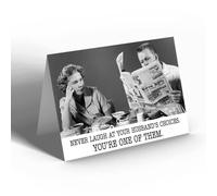 Never Laugh At Your Husbands Choices, You're One of Them A5 Card - Happy Birthday Anniversary Spouse Partner Funny Humour Joke Celebration Gift Present (Blank Message)