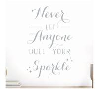 Never Let Anyone Dull Your Sparkle - Motivational Wall Quote Decor, Wall Art Sticker [Large] [Silver]