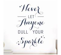Never Let Anyone Dull Your Sparkle - Motivational Wall Quote Decor, Wall Art Sticker [Medium] [Cobalt]