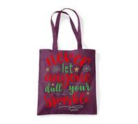 Never let anyone dull your sparkle (style two) festive statement [XMAS21] tote shopping bag - Plum