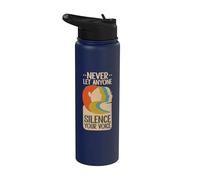 Never Let Anyone Silence Your Voice Empowerment Feminism Stainless Steel Insulated Water Bottle