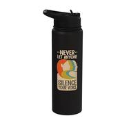 Never Let Anyone Silence Your Voice Empowerment Feminism Stainless Steel Insulated Water Bottle