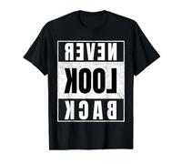 Never Look Back Flipped Overcome Challenges Value Graphic T-Shirt, Men, Black, M