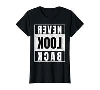 Never Look Back Flipped Overcome Challenges Value Graphic T-Shirt, Women, Black, XS