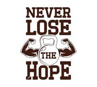 Never Lose The Hope Gym Design Wall Stickers 40x51.7cm Window Decals Coffee
