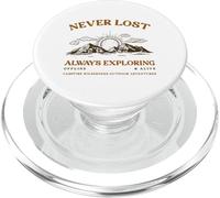Never Lost Always Exploring (Hiker Saying) (Nature Graphic) PopSockets PopGrip for MagSafe