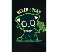 Never Lucky Notebook: Funny unlucky cat artwork cover, Blank Lined Journal (College Ruled Paper) 120 Pages