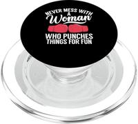 Never mess with a Woman who punches Things for fun Boxing PopSockets PopGrip for MagSafe