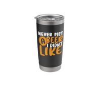Never Met a Beer I Didn't Like Drinking Beer Lover Drinker Stainless Steel Insulated Tumbler