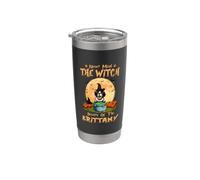Never Mind The Witch Beware of Brittany Dog Halloween Stainless Steel Insulated Tumbler