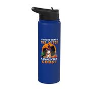 Never Mind The Witch Beware of Corgi Dog Halloween Stainless Steel Insulated Water Bottle