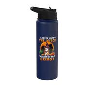 Never Mind The Witch Beware of Corgi Dog Halloween Stainless Steel Insulated Water Bottle