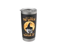 Never Mind The Witch Beware of The Wolf Halloween Stainless Steel Insulated Tumbler
