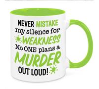 Never Mistake My Silence for Weakness - Funny Birthday Christmas Funny Gift Present Novelty Gift for Mum Dad Friend Sister Brother Grandparents Gift for Him Her Secret Santa Office Quotes (Green)…