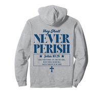Never Perish John 10:28 - Aesthetic Christian - Bible Verse Pullover Hoodie