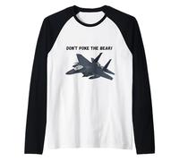 Never Poke The Bear Fighter Jet Design for Aviation Fans Raglan Baseball Tee