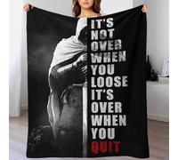 Never Quit Poster Blanket for Bed Double Warm & Extra Soft Daughter Blanket from Mum for Settee Kid 70x80inch(180x200cm)