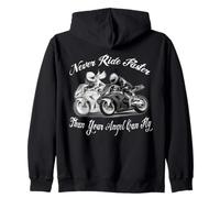 Never Ride Faster Than Your Angel Can Fly - Motorcycle Rider Zip Hoodie