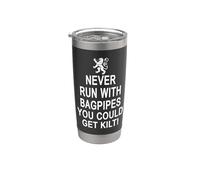 Never Run with Bagpipes Funny Scottish Stainless Steel Insulated Tumbler