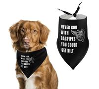Never Run With Bagpipes You Could Get Kilt Dog Bandana Pet Scarf for Small Medium Large Dogs Triangle Bibs Photo Prop Gift