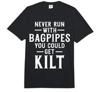 Never Run with Bagpipes You Could Get Kilt Funny Scottish Comfort Colors Adult Heavyweight T-Shirt