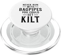Never Run With Bagpipes You Could Get Kilt Funny Scottish PopSockets PopGrip for MagSafe