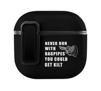 Never Run With Bagpipes You Could Get Kilt Hard Shell Case Skin Accessories Cover with Secure Lock Clip Compatible with AirPods 4