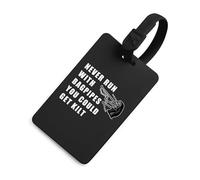 Never Run with Bagpipes You Could Get Kilt Luggage Tags for Suitcases Handbag Tag Labels Travel Accessories Privacy Cover ID Label