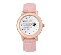 Never Run with Bagpipes You Could Get Kilt Womens Leather Strap Elegant Lady Wrist Watches Casual Band Three-Hand Watch