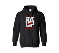 Never Saty Give Up Stay Strong Black Small Hoodie | Motivational Pullover Sweatshirt | Inspirational Gym & Mindset Hoodie | Unisex Athletic Hoodie for Men & Women