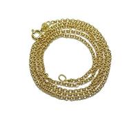 Never Say Never Women's 18k Yellow Gold Flat Rolo Chain 2mm Wide and 50cm Long with Ring Clasp 2.05g 18k Gold, Gold