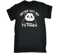 Never Say No to Panda T-Shirt Bear Cute Awesome China Joke Birthday Fashion Gift for Mens Black M