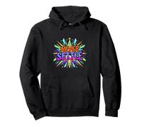 Never Settle Bold Motivation Starburst Design Pullover Hoodie