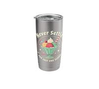 Never Settle for Just One Scoop Ice Cream Stainless Steel Insulated Tumbler