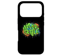 Never Settle Graffiti Street Art Quote Case for iPhone 17 Pro