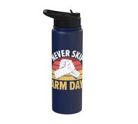 Never Skip Arm Day Wrestler Arm Wrestle Arm Wrestling Stainless Steel Insulated Water Bottle