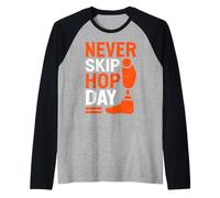 Never Skip Hop Day Amputee Raglan Baseball Tee