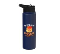 Never Skip Pancake Day Funny Pancakes Lover Stainless Steel Insulated Water Bottle