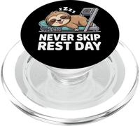 Never Skip Rest Day, Funny Lazy Sloth Fitness Gym Workout PopSockets PopGrip for MagSafe
