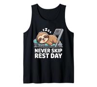 Never Skip Rest Day, Funny Lazy Sloth Fitness Gym Workout Tank Top