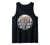 Never Skip Rest Day, Funny Lazy Sloth Fitness Gym Workout Tank Top