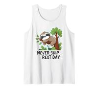 Never Skip Rest Day Funny Sloth Saying Job Meme Work Quote Tank Top